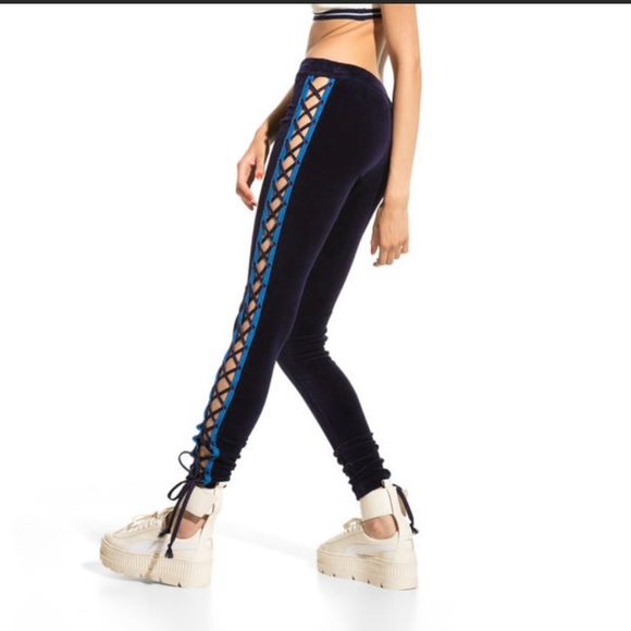 NEW Fenty by PUMA velour lace up leggings - medium. No tags. - Picture 3 of 8